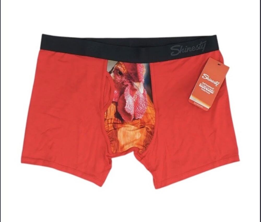 Men's Shinesty XL Pouch Boxer Briefs - - Rooster Print